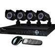 COMPLETE 4 CHANNEL CAMERA SYSTEM WITH 3G & INTERNET REMOTE VIEWING DVR, 8 OUTDOOR CAMERAS
