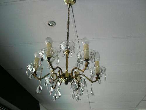 Antique french brass and crystal chandelier,delivery R150,pick up welcome!