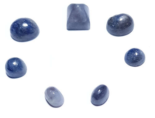 7 pieces dark navy blue sapphires