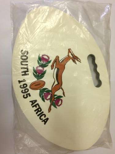 1995 World Cup Cushion - Rugby Ball Shape in original plastic bag