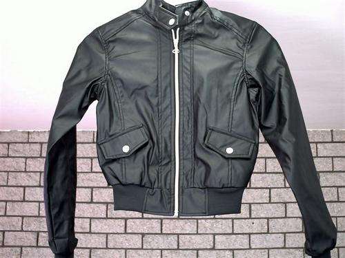 Sizes 8 to 16 Black Leather look bomber jacket