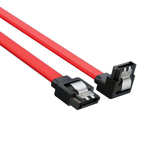 18` SATA 3.0 Cable SATA3 III 6GB/s Right Angle Serial ATA SSD Hard Drive, Red