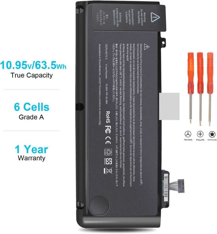 New A1322 A1278 Laptop Battery Compatible with MacBook Pro 13 inch 2009 - 2012