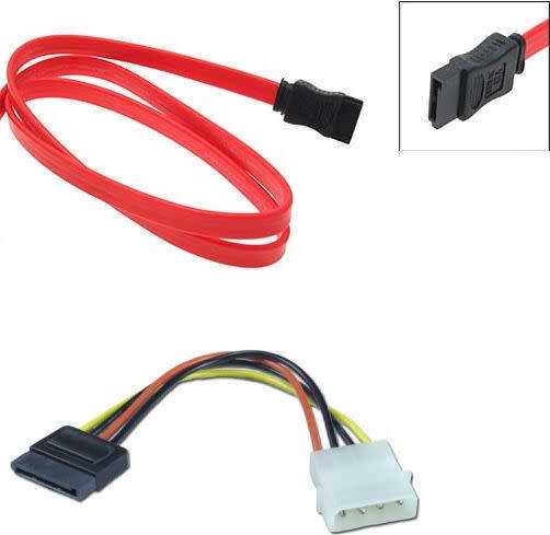 Power Adapter and Red SATA Cable