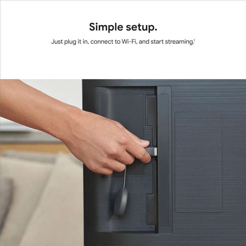 Chromecast - Streaming Device with HDMI Cable - Stream Shows, Music, Photos, and Sports from