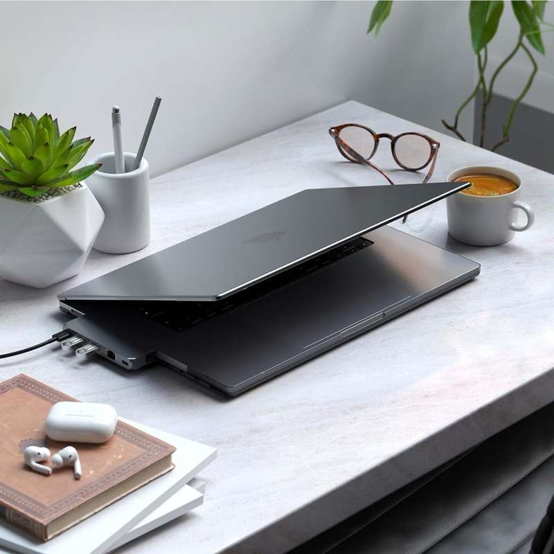 Hard-shell Case Compatible with MacBook Air Case (M2, 2022) Model A2681- Lightweight and Slim  Dark