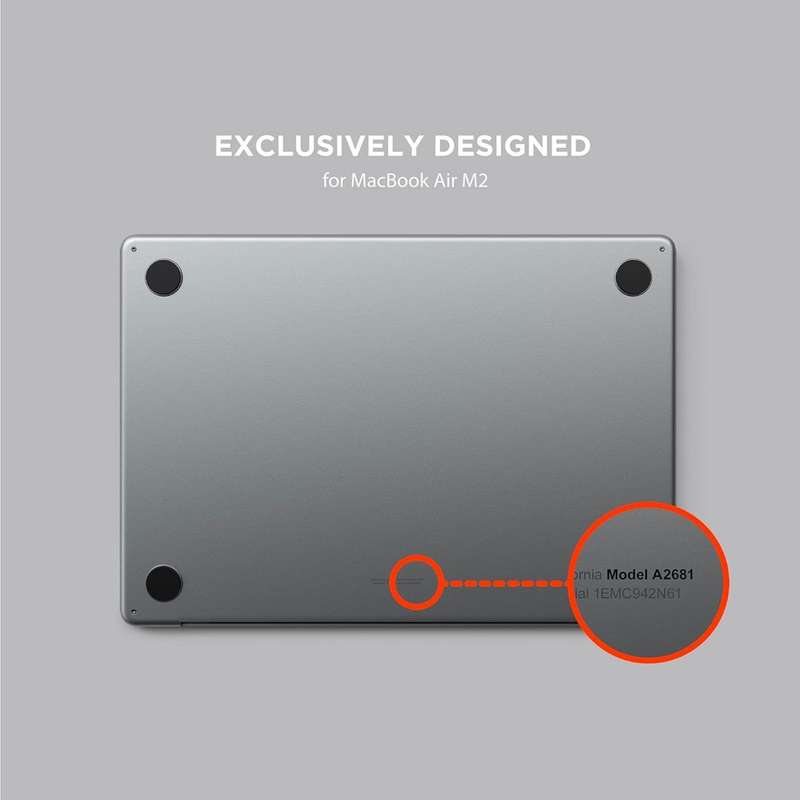 Hard-shell Case Compatible with MacBook Air Case (M2, 2022) Model A2681- Lightweight and Slim  Dark
