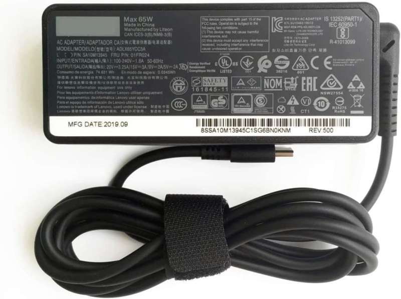 Genuine New Lenovo Laptop Charger - 65W USB Type C AC Power Adapter