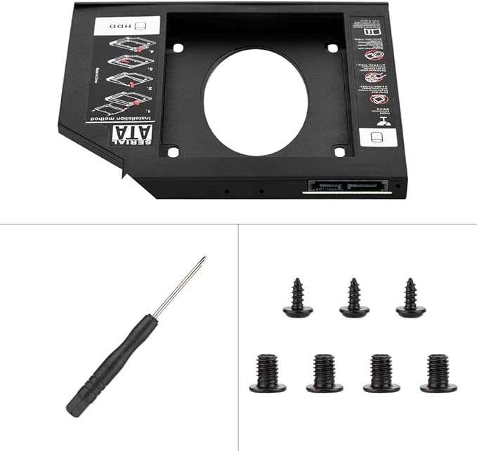 2.5" SATA HDD SSD Hard Drive Caddy Adapter 2nd HDD Enclosure Hard Disk Drive Caddy Case for 9.5mm