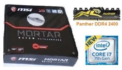 7th Gen Intel i7 7700 3.6GHz CPU,MSI Z270 Mortar "Arsenal Gaming" M/b,8GB APacer DDR4 RAM