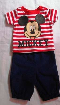 Mix & Match Set - Baby Mickey Mouse T Shirt & Navy Pants new born- Baby Disney  clothes