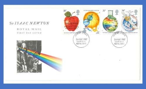 FDC error - Sir Isaac Newton - one stamp upside down