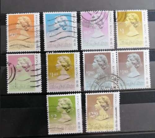 Hong Kong 1987 - 10 x Queen Elizabeth II Definitive Stamps Used
