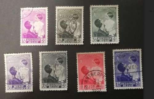 Belgium 1937 - Queen Astrid Fund - Part Set Used (7)