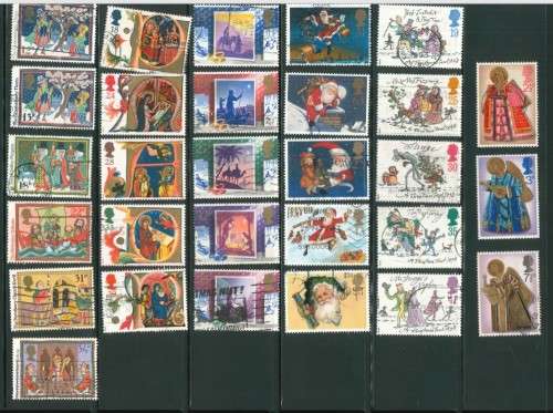 Great Britain - 12 Different Full Christmas Sets - Used