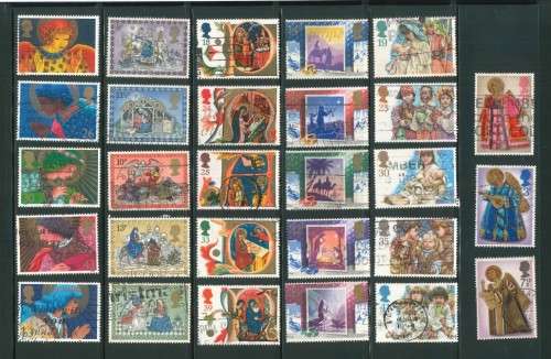 Great Britain - 12 Different Full Christmas Sets - Used