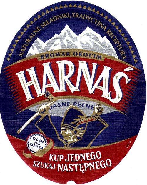 Europe - Poland - Beer label Harnas - HARNAS - brewery Okocim (AW)