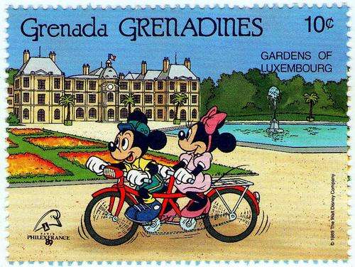 Set of 6 stamps -  WALT DISNEY - PHILEXFRACE Paris 1989 -  GRENADA / Grenadines