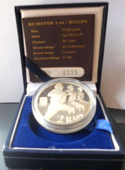 1995 Silver R2 - Rugby World Cup Commemorative proof Coin