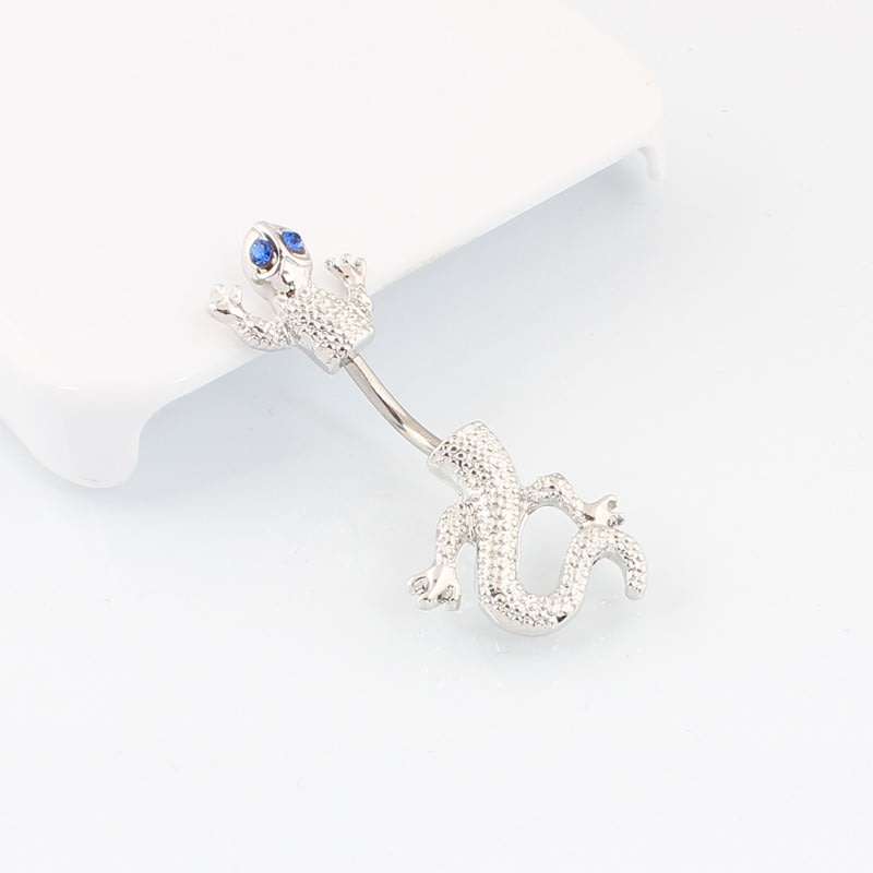 Gecko Belly Ring - Blue