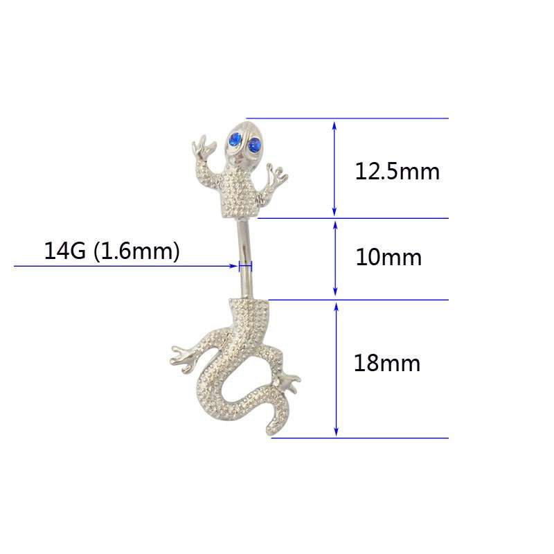 Gecko Belly Ring - Blue