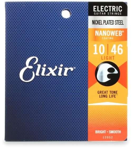 Elixir 12052 NANOWEB 010-.046 Light Electric Guitar Strings