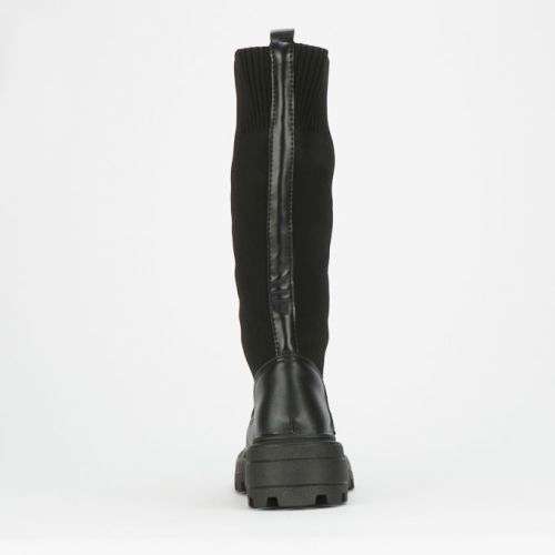 PLUM Nolta Lace Up Knee High Boot Black
