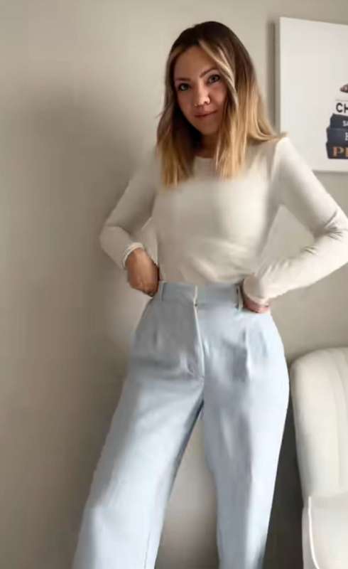 MILADYS HERRINGBONE ZIPPED PANTS: SIZE 36