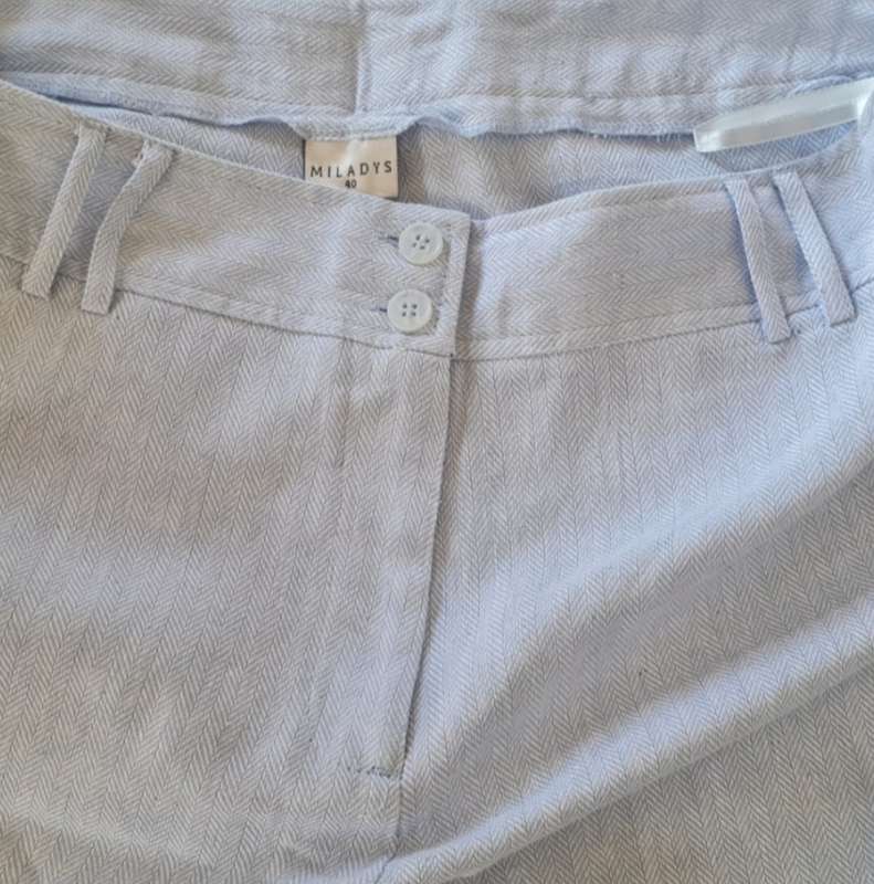 MILADYS HERRINGBONE ZIPPED PANTS: SIZE 36