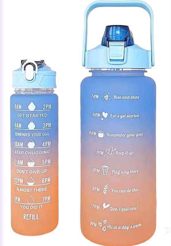 Set Of 2 Bottles Motivational Pastel Water Bottles with Quotes