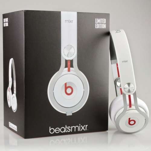 Beats Mixr Headphones with Box + Accessories (White) for Apple iPhone+Samsung+LG+Huawei