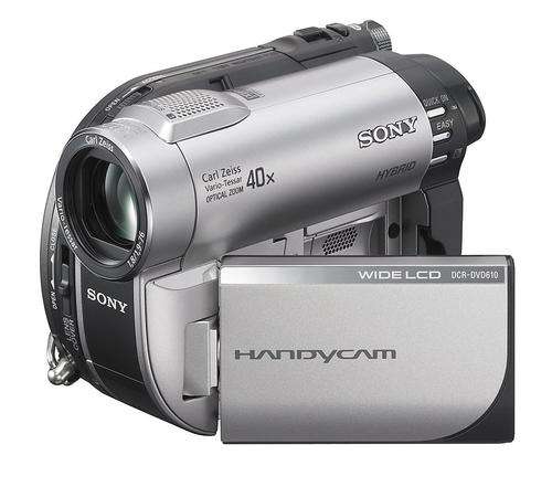 SONY HANDYCAM DCR DVD610E + CHARGER + TRIPOD + DVDS + MCARD