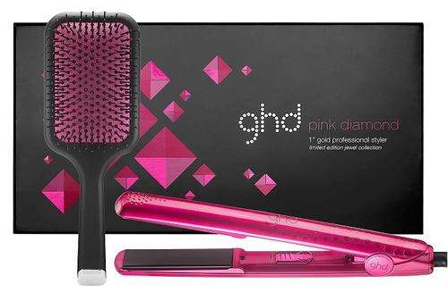 GHD Pink Diamond Styler + Paddle Brush