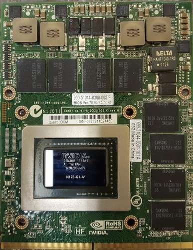 Professional laptop graphics card: Quadro 3000m 2GB DDR5