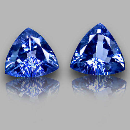 2.87ct SET OF 2 VVS TANZANITES (G.I.S.A.CERTIFIED) VIVID BLUE VIOLET - Value:R44,281.00