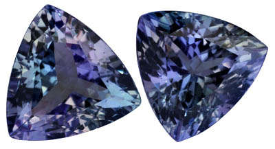 3.55ct SET OF 2 VVS TANZANITES (G.I.S.A.CERTIFIED) VIVID BLUE VIOLET - Value:R44,281.00