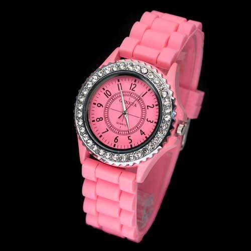 White Crystal Silicone Watch