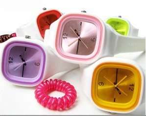 SS Square Watch in Pink