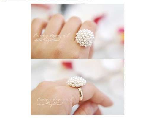 Imitation Gold and Pearl Ring