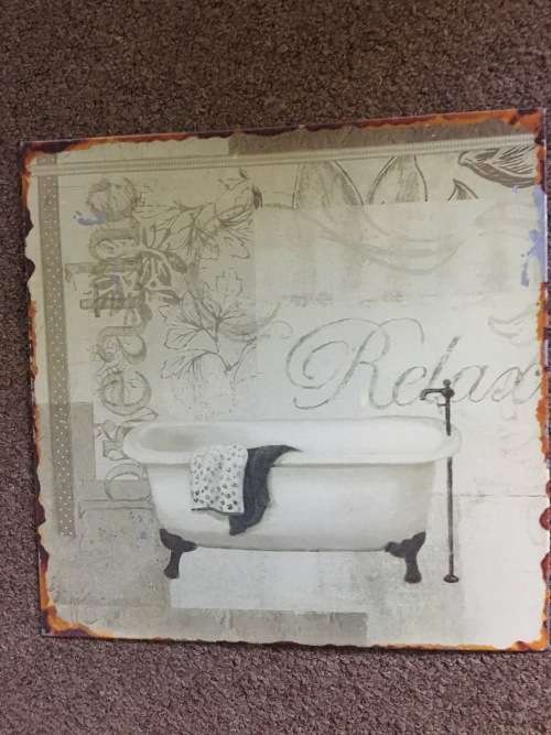 Vintage looking Tin Bathroom Sign