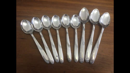 9 x Beautiful Spoons - Angora Silver Plate EPNS - Made in England