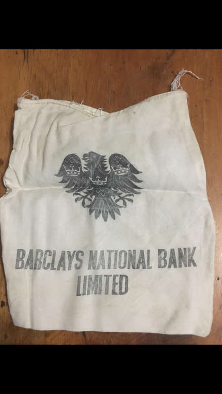 Vintage Barclays National Bank Limited Money Bag
