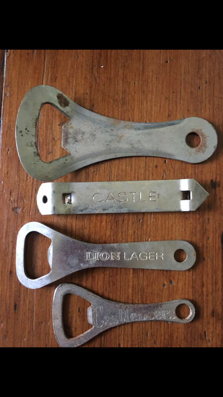 4 x Vintage Bottle openers - Castle Beers, Lion Lager, Castle