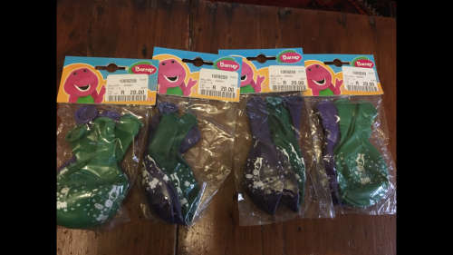 4 Packets of Barney Balloons