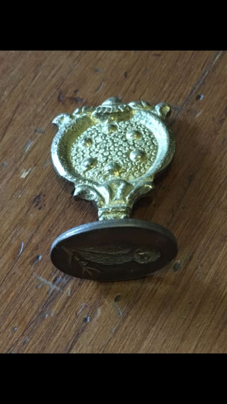 Vintage Metal Owl Printing Stamp / Seal