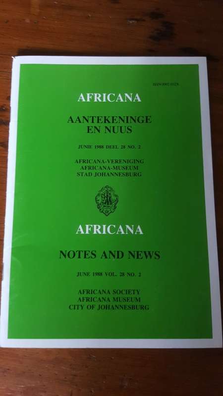 Africana Aantekeninge en Nuus - Notes and News June 1988 Vol 28 No 2