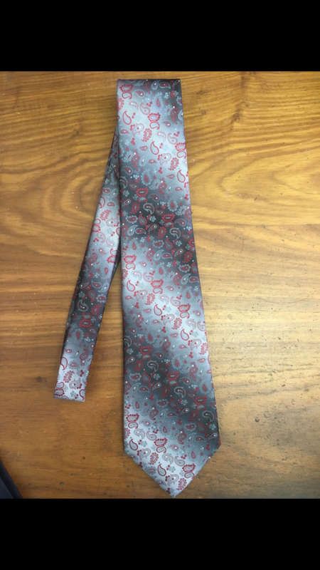 Beautiful Red and Silver C&A Tie