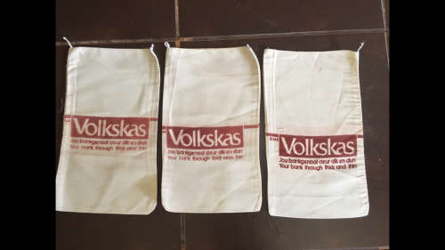 3 x Vintage Volkskas Money Bags