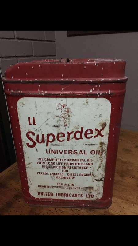 Old Superdex Universal Oil Tin - Height 45cm