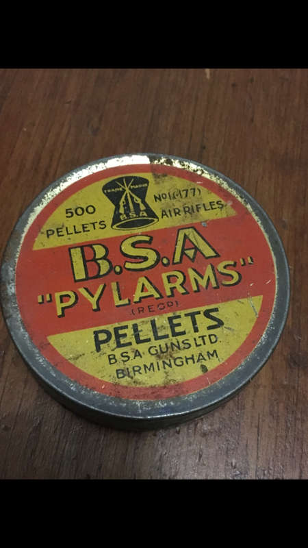 Vintage B.S.A. Pylarms Pellets Tin
